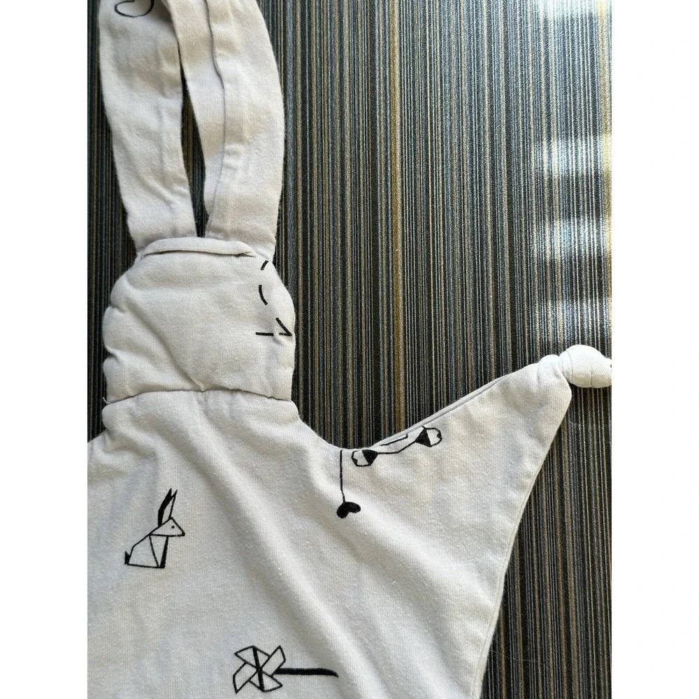 Gootoosh Baby Organic Cotton Boutique Bunny Rabbit Knotted‎ Lovey Blanket